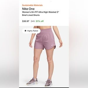 Nike • dry-fit ultra high-waisted running shorts • size: medium